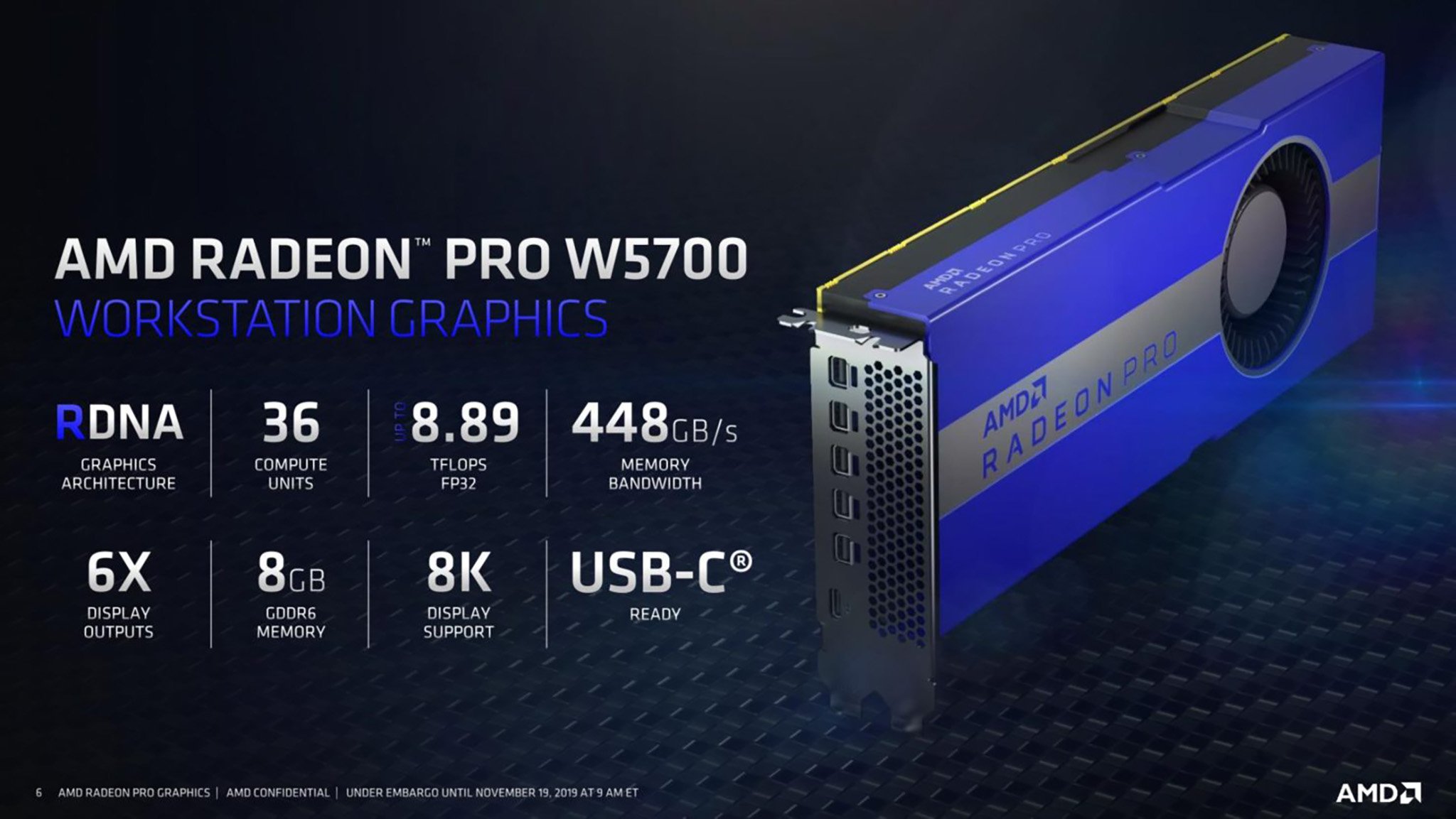 AMD ra mắt card đồ họa chuyên nghiệp Radeon Pro W5700