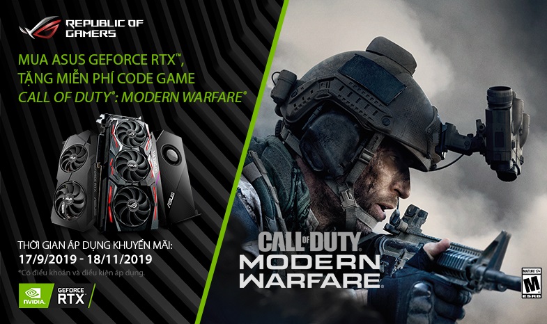 Mua  card ASUS GeForce RTX Tại Hà Linh Computer  tặng code game Call of Duty: Modern Warfare