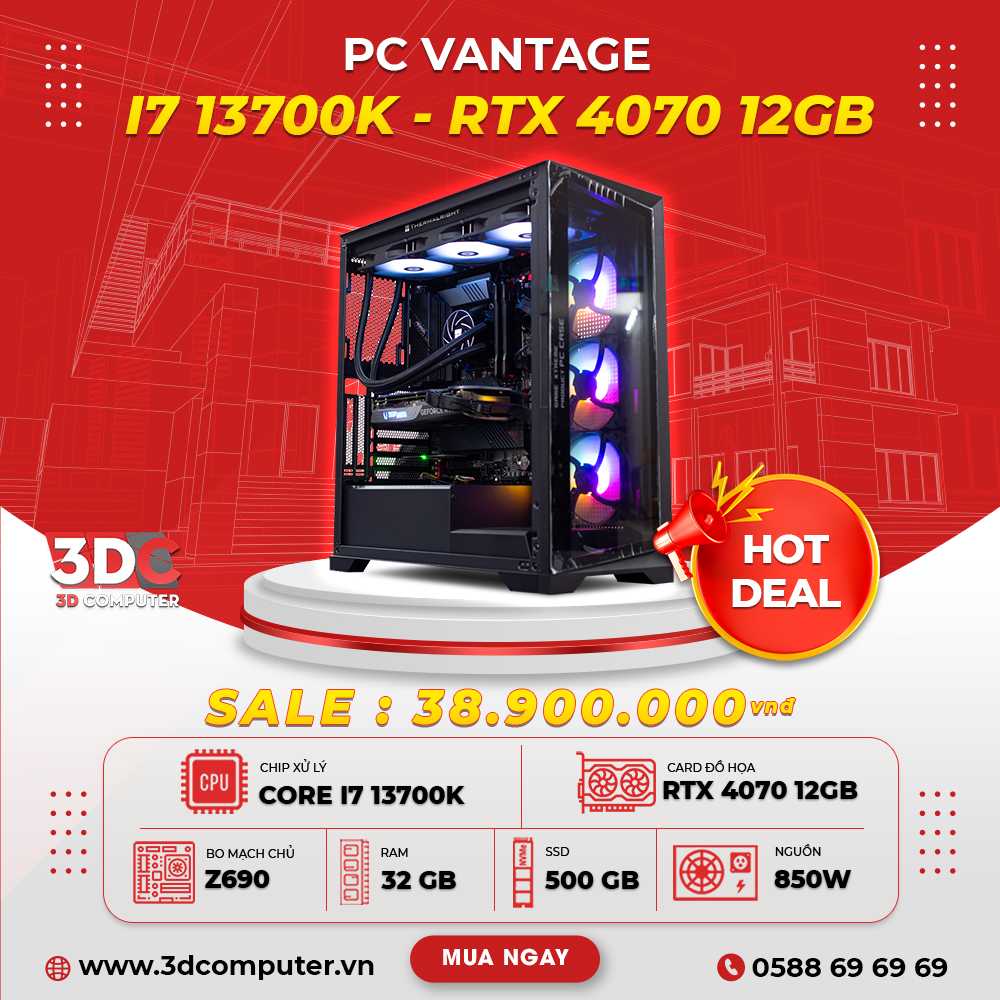 PC Chaos Vantage - I7 13700K/ 32GB/ RTX 4070 12GB